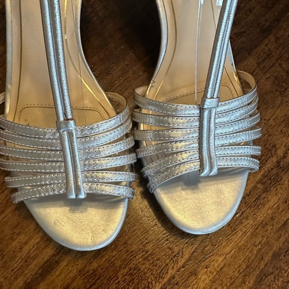Alex Marie | Silver Metallic Strappy Heeled Sandals - Picture 4 of 9